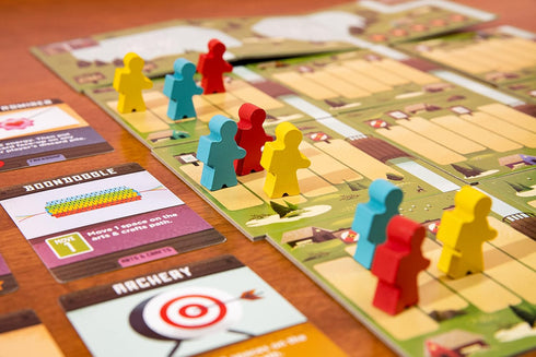 Buffalo Games - Summer Camp - Competitive Family Game Night Deck Building Racing Game - Classic Activities for Ages 10