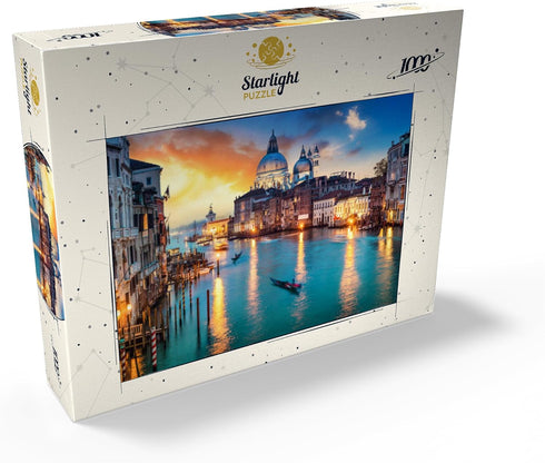 MyPuzzle Grand Canal with Gondola at Sunset Venice Italy, Premium 1000 Piece Jigsaw Puzzle for Adults