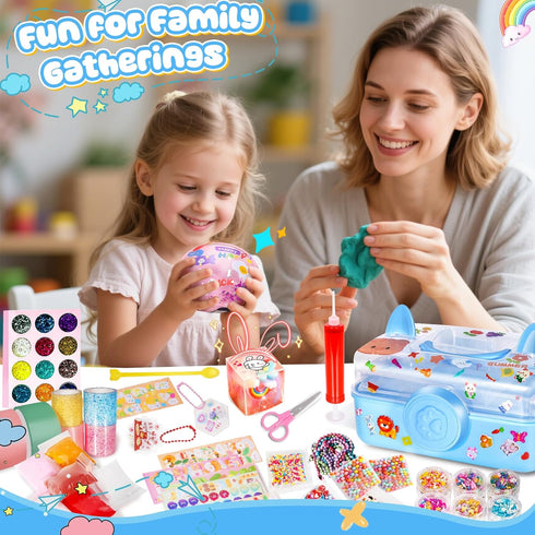 2 4 Nano Tape Bubble Kit for Kids - Nano Tape Squishy Maker Kit with Sticky Ball Tapes and NanoTape - Homemade Bubbles