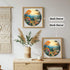 300 13.4in Wooden Puzzles for Adults Pieces, Scenic Mountain Landscape Round Wood Jigsaw Puzzle, Unique Irregular Laser