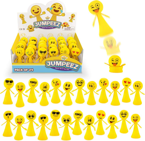IPIDIPI TOYS Jumping Poppers - Pack of 24 Spring Launcher Toys for Kids, Fun Party Favors, Goodie Bag Stuffers