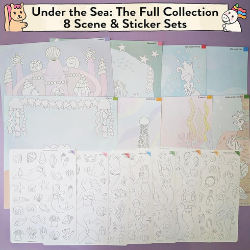 Set 4-10 Together Art Mermaid Color Your Own Storytelling Sticker Kit Coloring Your Own Stickers & DIY Storytelling