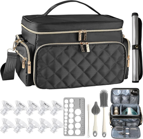 Breast Pump Bag Kit for Spectra S1/S2, Pumping Bag with Bottle Brush