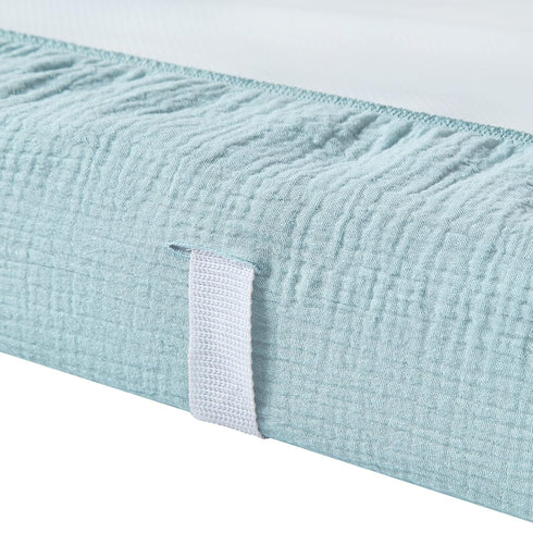 Muslin Changing Pad Cover for Baby Boys Girls, Ultra Soft Breathable Fitted Sheets (Light Blue)