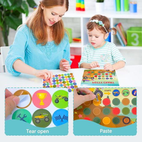 JLNGTHONG 10 Monster Car Potty Training Reward Chart, Potty Training Sticker Chart for Kids - Training Charts