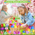 24 Pack Prefilled Easter Eggs with Snake Twist Toys, Blocks Fidget Toys Easter Gifts for Easter Hunt, Basket Stuffers