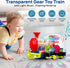 Music Train Toy with LED Light up for Kids - Colorful Moving Transparent Gears for Toddlers -Tummy Time Crawling Baby Toys -Ideal Gift for Boys Girls
