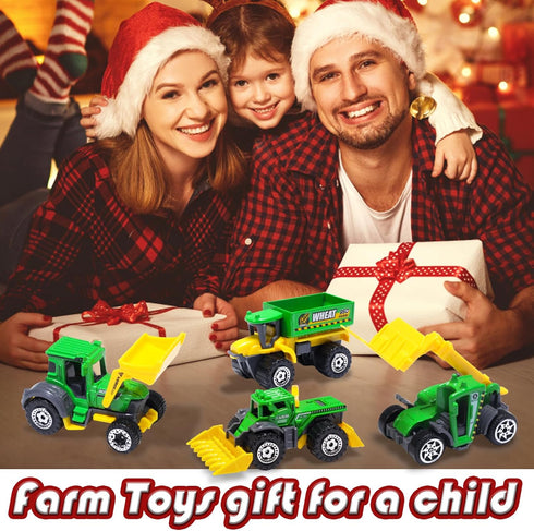 6pcs Set, 3 Oriate Kid Diecasting Farm Car Toys Harvester, Transporter, Truck, Sprayer Small Farm Toys, Mini Cars Model