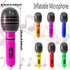 6 Pieces Inflatable Microphones, Random Colors, 9.8 Inches Birthday Party Decorations, 80s 90s Cosplay Supplies