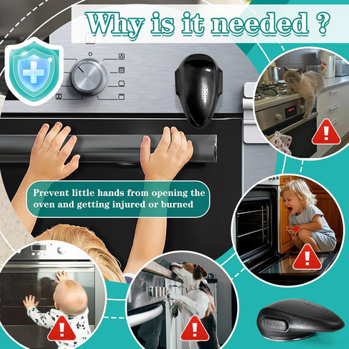 Sefream 2 Pack Oven Lock Child Safety - Premium Baby Proofing Oven Door Locks, Easy to Install & Use Durable