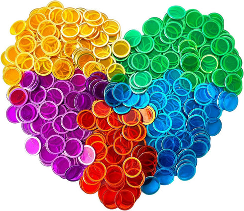 SEETOOOGAMES Magnetic Bingo Chips Counters, 500 Pieces Transparent Counting Game Chips for Classroom