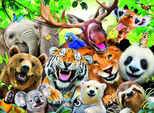Ravensburger - Exotic Animals Selfie - 300 Piece Jigsaw Puzzle - XXL