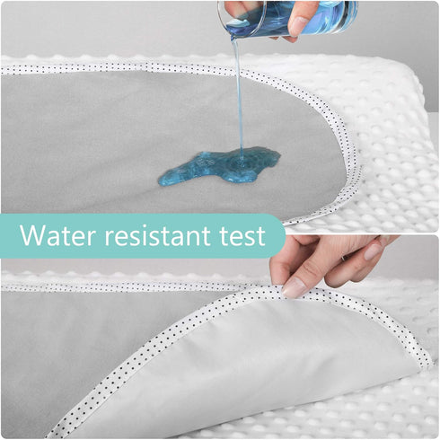 TILLYOU Changing Pad Liners, 6PK Waterproof Flannel Cotton, 27" x 13" for Baby Diaper Changing Needs, Gray
