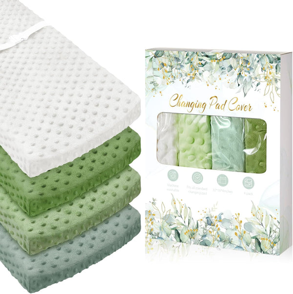 Peryiter 4 Pcs Changing Pad Cover 16 x 32 Inch Ultra Soft Dots