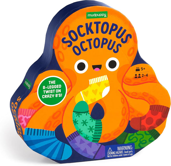 Mudpuppy Socktopus Octopus – Classic Kids Crazy 8’s Memory Game, Color Matching for Ages 5+, 2-4 Players