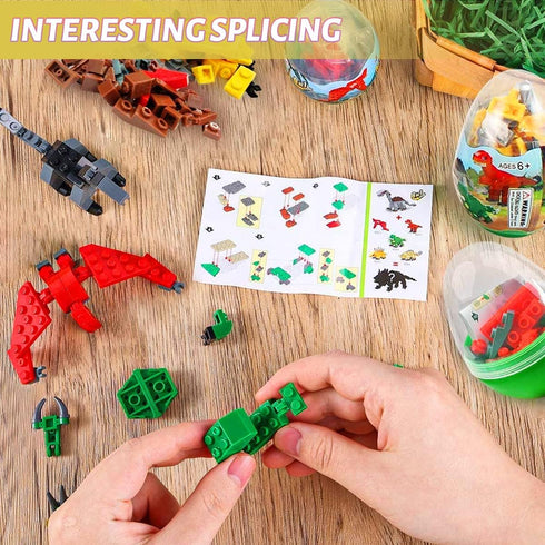 Sets,12 Pack 6 1 Sets, Mini Building Block Dinosaur Toys Building Blocks, in STEM Toys Eggs Building Party Favors