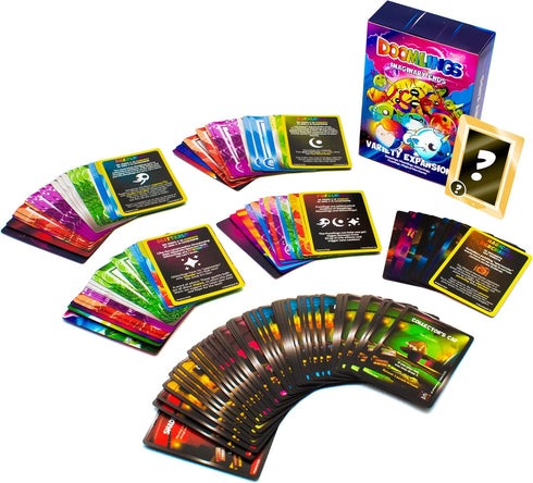 Doomlings 127 5-in-1 8+, 26 Card Game: Imaginary Ends Variety Expansion New Cards, Bundle (Magical Merchants