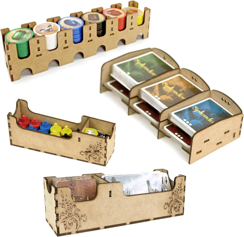 TowerRex Board Game Organizer for Splendor Game Box, Cities of Splendor Expansion, Game Tokens, Cards