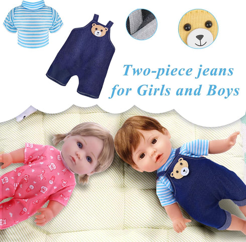 Girl Doll Clothes and Accessories - 6 Sets Doll Clothes for 11 Inch Dolls, Alive-Baby Doll Clothes Princess Dress, Gown, Pajamas, Cute Baby Doll Outfits Christmas Birthday Gift for Little Girls