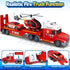 3 4 5 6 7 8 27" Kids Toys for Years Old Boys, Fire Truck Toy with Racing Car and Helicopter, Toddler Friction Powered