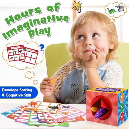 2-6 58-Piece Montessori Sensory Toys for Year Olds | Learning & Sorting Games with Mystery Box | Preschool Activities