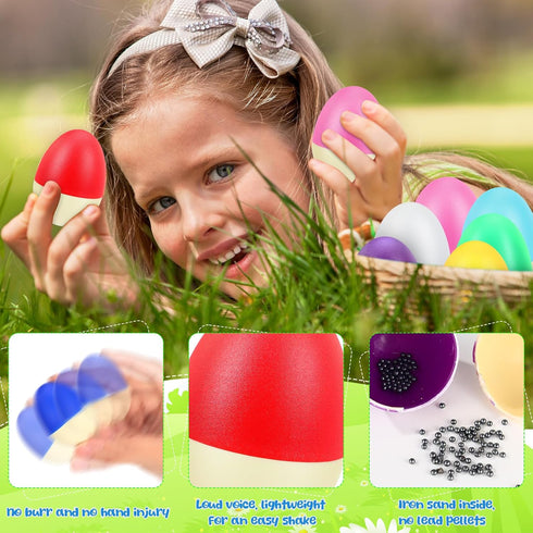 100 Yeshone Pieces Egg Shakers Bulk Musical Instruments Percussion Maracas Egg for Kids Toys Plastic Shaker
