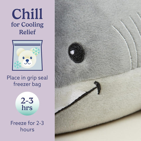 warmies Microwavable Stuffed Animals, Shark - Heated Stuffed Animal Plushie for Warmth & Comfort - Cute Soft Plush Toys