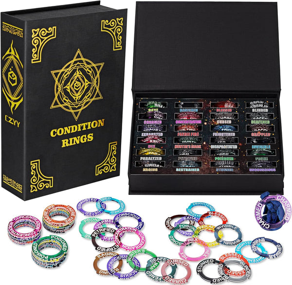 CZYY Upgraded Condition Rings 96 PCS Status Effect Markers in 24 Conditions