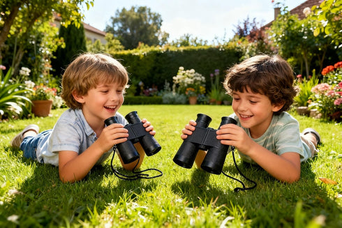 MAGIKON 4.6 3.5 inches Toy Binoculars with Neck String, Camping Birthday Party Supplies Nature Exploration Toys