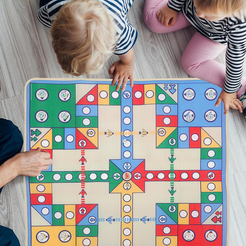 NUOBESTY Flying Chess Playmat - Educational Flying Checker Board Game Carpet for Kids