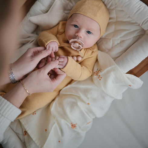 100% 23.5" 23.5" 3-Pack mushie Muslin Baby Cloths | Organic Cotton | x (Flowers)