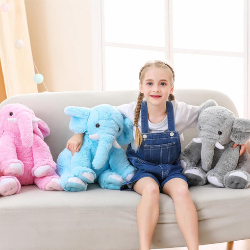 5 lbs 16 inches JellyMallow Elephant Weighted Stuffed Animals Gray, Large Weighted Elephant Plushie Cuddly Pillow Gift