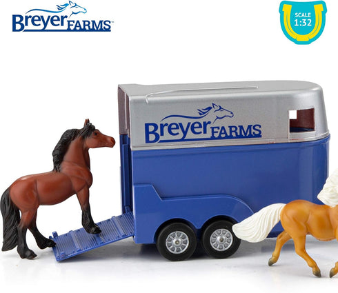 Playset 3.25 10.5 2.5 2 1:32 #59216, Breyer Horses Farms Land Rover and Tag-a-Long Trailer and | Die Cast | H x L x D |
