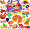 80PCS Cutting Play Food Sets for Kids Kitchen, Fake Food Toys with