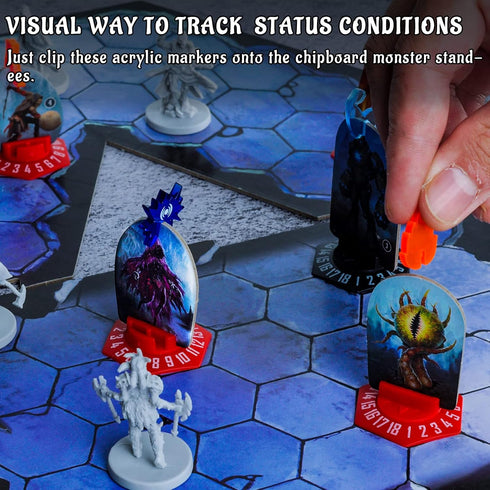 Condition Tokens Set of 60 Acrylic Status Effects Markers, Game Accessories for Gloomhaven, Forgotten Circles
