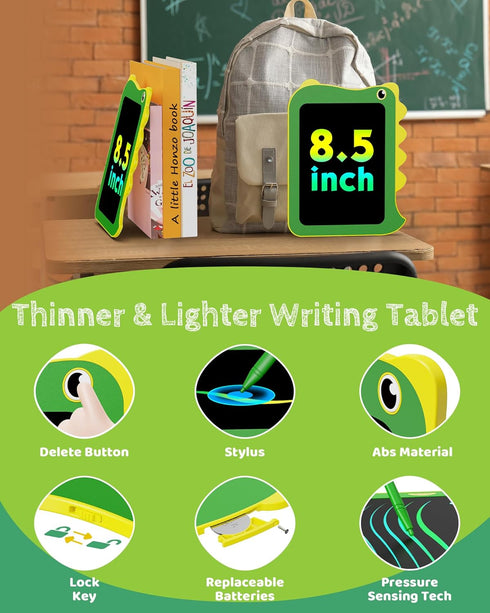 3 4 5 6 (8.5in TEKFUN LCD Writing Tablet for Kids, Doodle Board Drawing Pad, Dinosaur Toys for Kids, Travel Toys