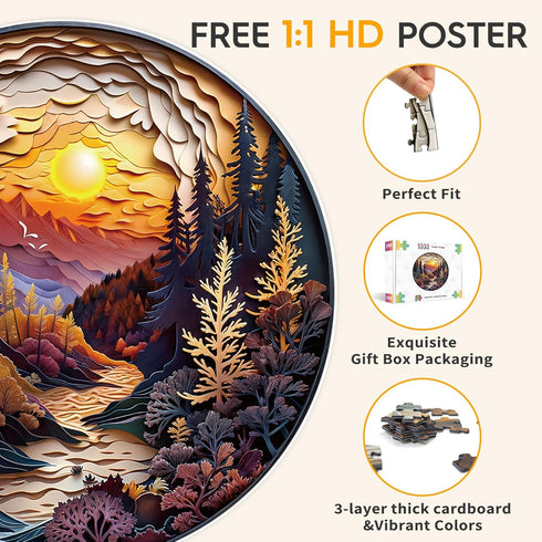 1000 Puzzle-26.6 26.6in masseruon Round Puzzles for Adults Pieces-Naturelish * Jigsaw Puzzles with HD Matte Finish-Hard