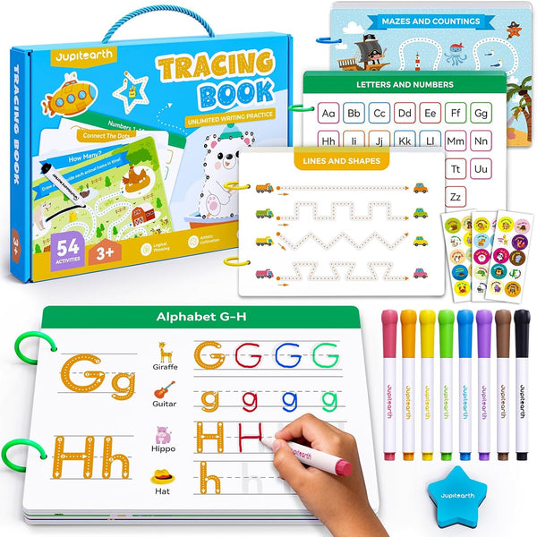 Preschool Learning Activities 54 Reusable Pages, Tracing Books for Kids Ages 3-5,