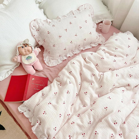 47"x59", BuLuTu Crib Bedding Duvet Cover for Boys Girls Cotton Muslin Baby Crib Duvet Cover Nursery Bed Decoration