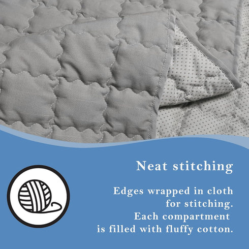 34.2x50 Grounding Mat Cotton Bed Pad Silver Fiber Quilted Grounded Play Mat in Earth Connected Cloud Bedding with Cord