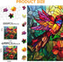 Hummingbird 200 11.2 11.2 Mocfesk Stained Glass Wooden Puzzles, Colorful Bird & Floral Wooden Jigsaw Puzzles for Adults