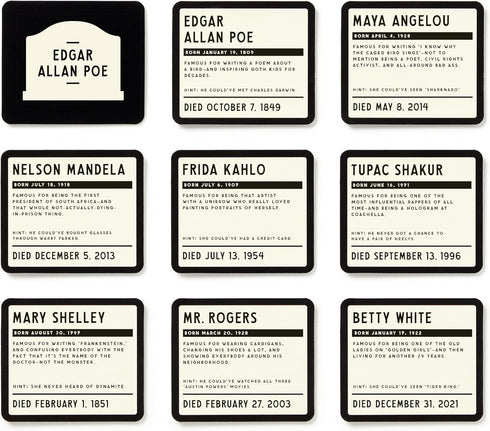 Brass Monkey How Dead are They – Party Game with 350 Game Card Prompts to Figure Out When Celebrities Died