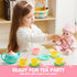 JOYIN 18PCS Pretend Role Play Tea Party Set, BPA Free Plastic Tea Set, Mini Kitchen for Kids, Gifts