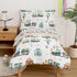 Mooreeke 4 Pieces Toddler Bedding Set - Brown Country Train Town Toddler