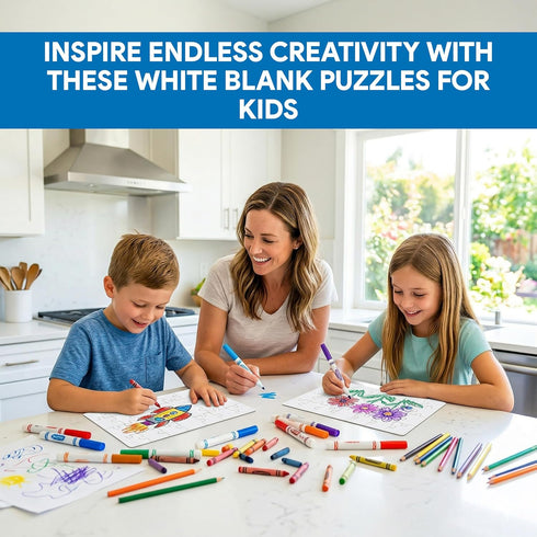 8 Pack Set 28pcs 5.5x8in Decorably Blank Puzzles for Kids with Matte Finish, Each to Draw On for Boys & Girls