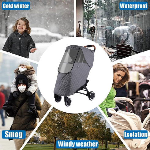 XGOPTS Baby Stroller Cold Weather Shield Winter Universal Windproof Stroller Rain Cover Protection Travel Baby Pram