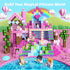 100PCS 3+, Playsets GobiDex Magnetic Blocks Princess Building Toys for Girls Magnet Pink Castle STEM Sensory
