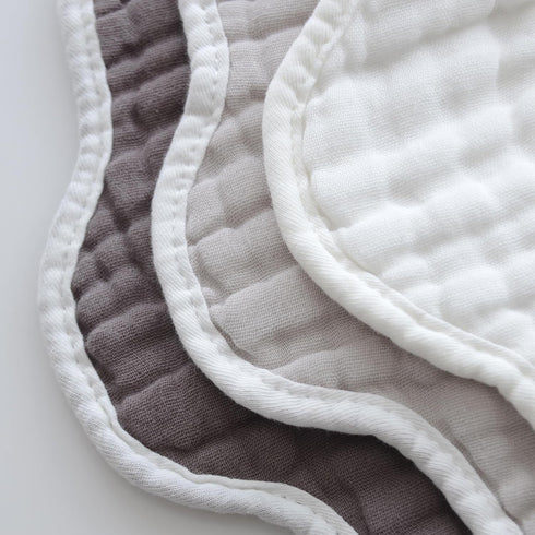 6 Pack MUKIN Soft Cotton Muslin Baby Bibs | Adjustable Snap Closure for Newborns| Absorbent for Drooling, Teething