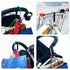 4 Pack Large Carabiner Stroller Hooks, 5.5" D Style Click and Carry Bag Carrier (Light Blue and Rose Red)