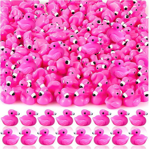200Pcs Mini Resin Flamingo Ducks, Cute Figurines for Cake Topper, Garden Dollhouse Landscape Aquarium Ornaments